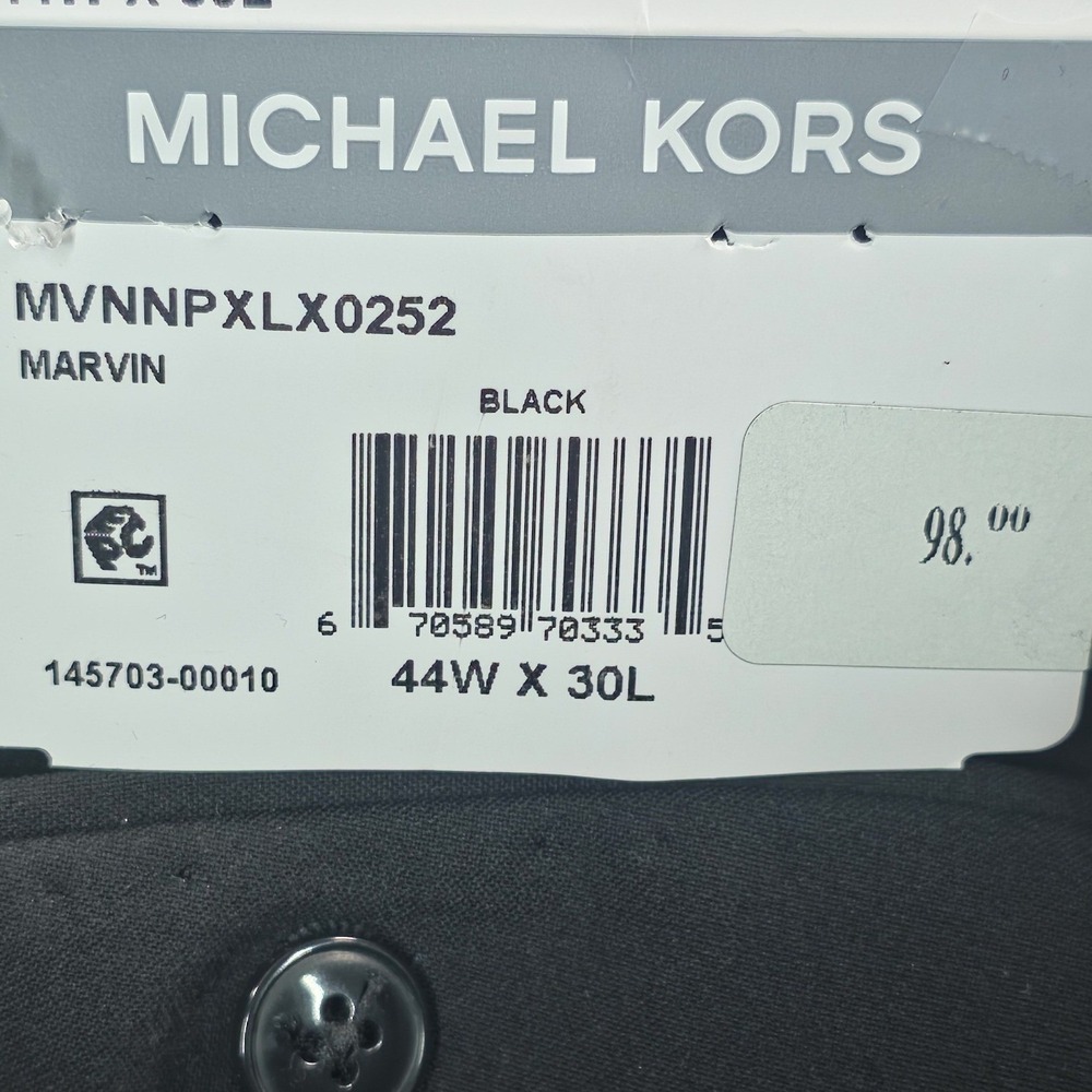 Michael Kors Mens Marvin Dress Pants 44x30 Black Stretch Business Casual NWT - Picture 9 of 9